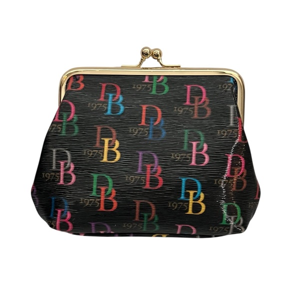 Dooney & Bourke Black with Multicolor Logo Clutch - Picture 2 of 11